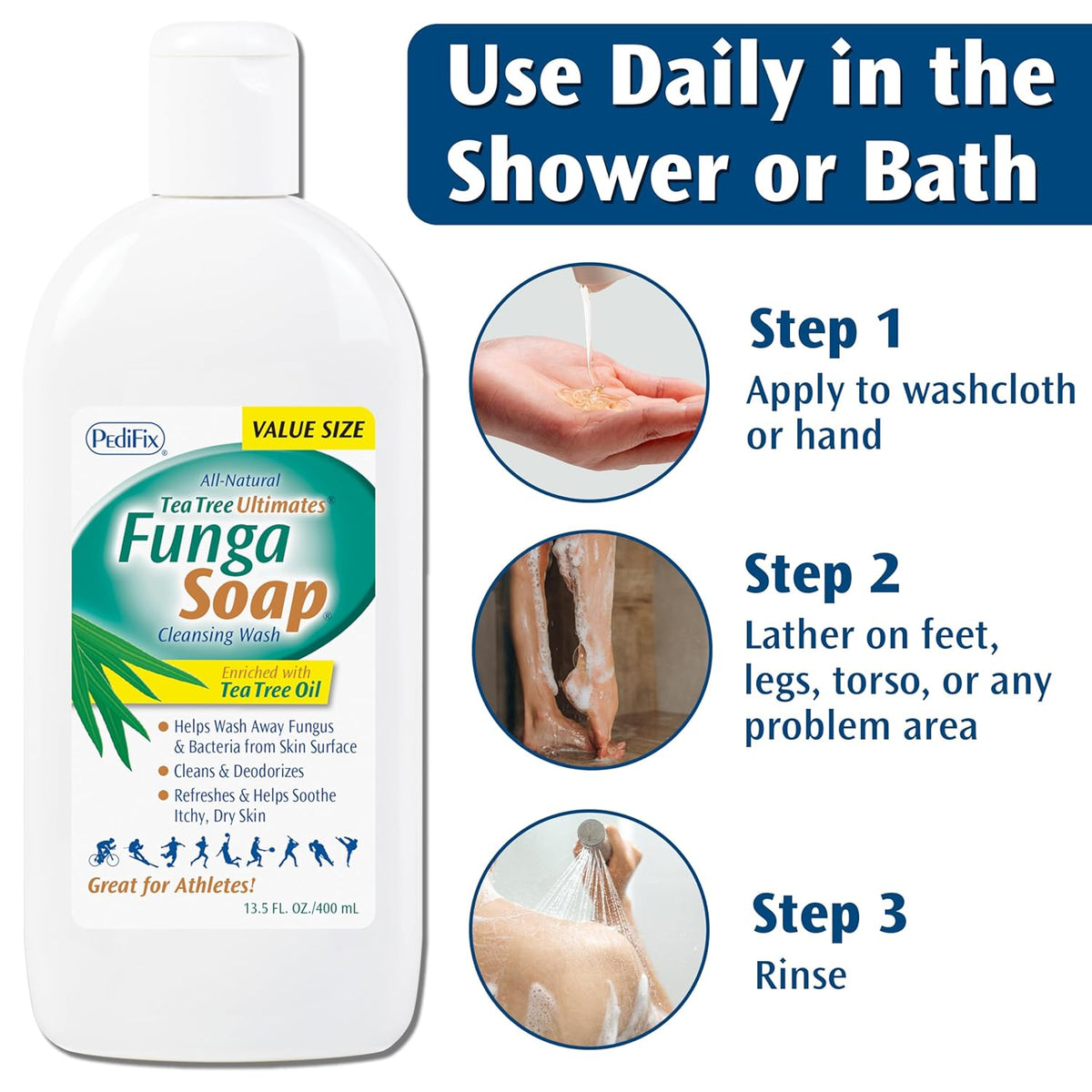 Fungasoap Tea Tree Oil Foot & Body Wash, 13.5 Fl Oz