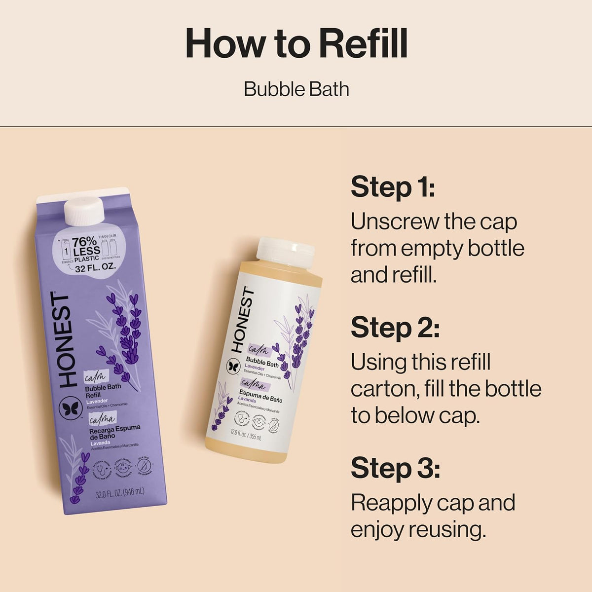 Bubble Bath, Hypoallergenic, Lavender Calm, 32 Fl Oz