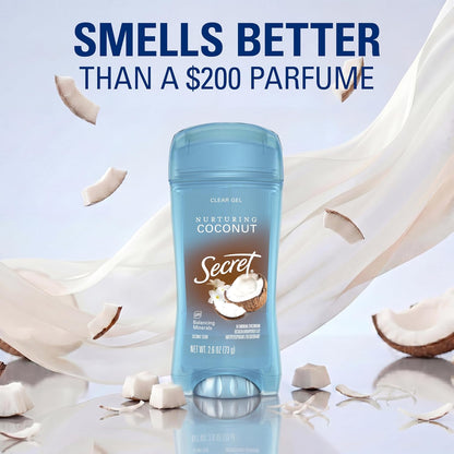 Fresh Antiperspirant Deodorant for Women, 72Hr Breathable Sweat & Odor Protection, Instant Freshness & Gentle, PH Balancing Minerals, Clear Gel, Nurturing Coconut Scent, 2.6 Oz