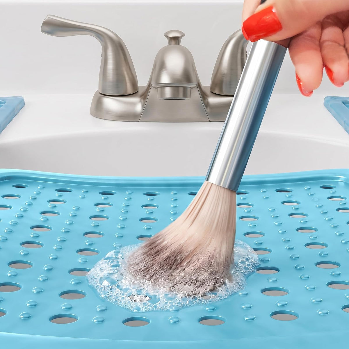 Bathroom Sink Cover for Counter Space, Standard Blue