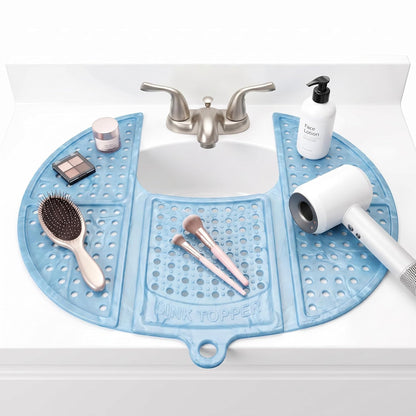 Bathroom Sink Cover for Counter Space, Standard Blue