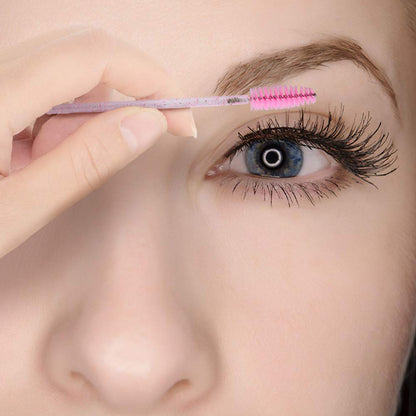 100PCS Disposable Mascara Wands & Eyelash Spoolie Brush Applicators