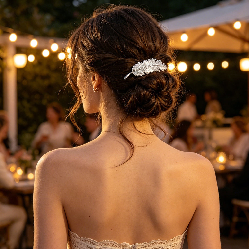 Gold & Silver Feather Hair Grips