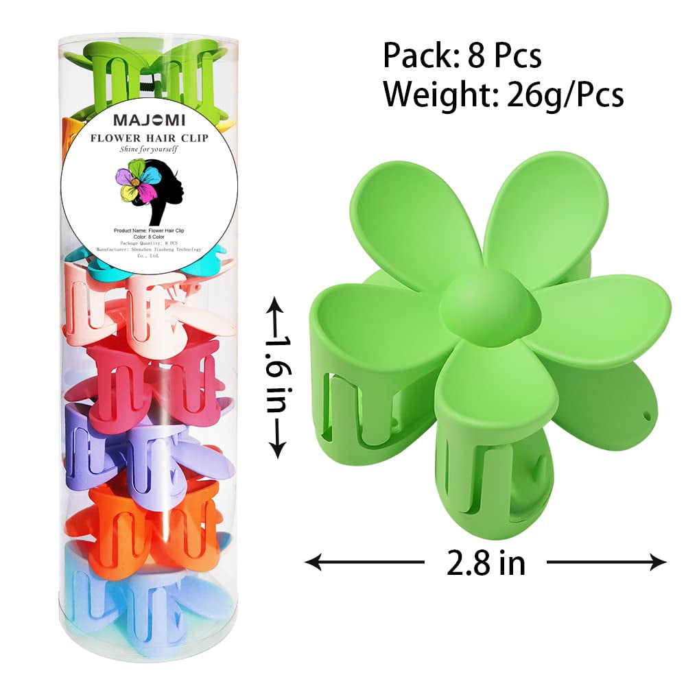 Flower Hair Claw Clips Large Summer Cute Clip for Women Girl 8Pack