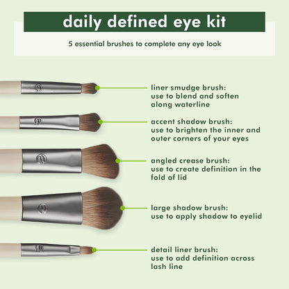 Daily Defined Eye Brush Kit, Makeup Brushes, 5 Piece Set