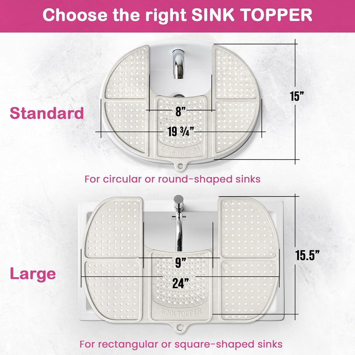Bathroom Sink Cover for Counter Space, Standard Blue