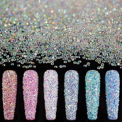 Tiny Nail Rhinestones 5000PCS 1.2Mm AB Mini Pixie Crystals for Nail Art