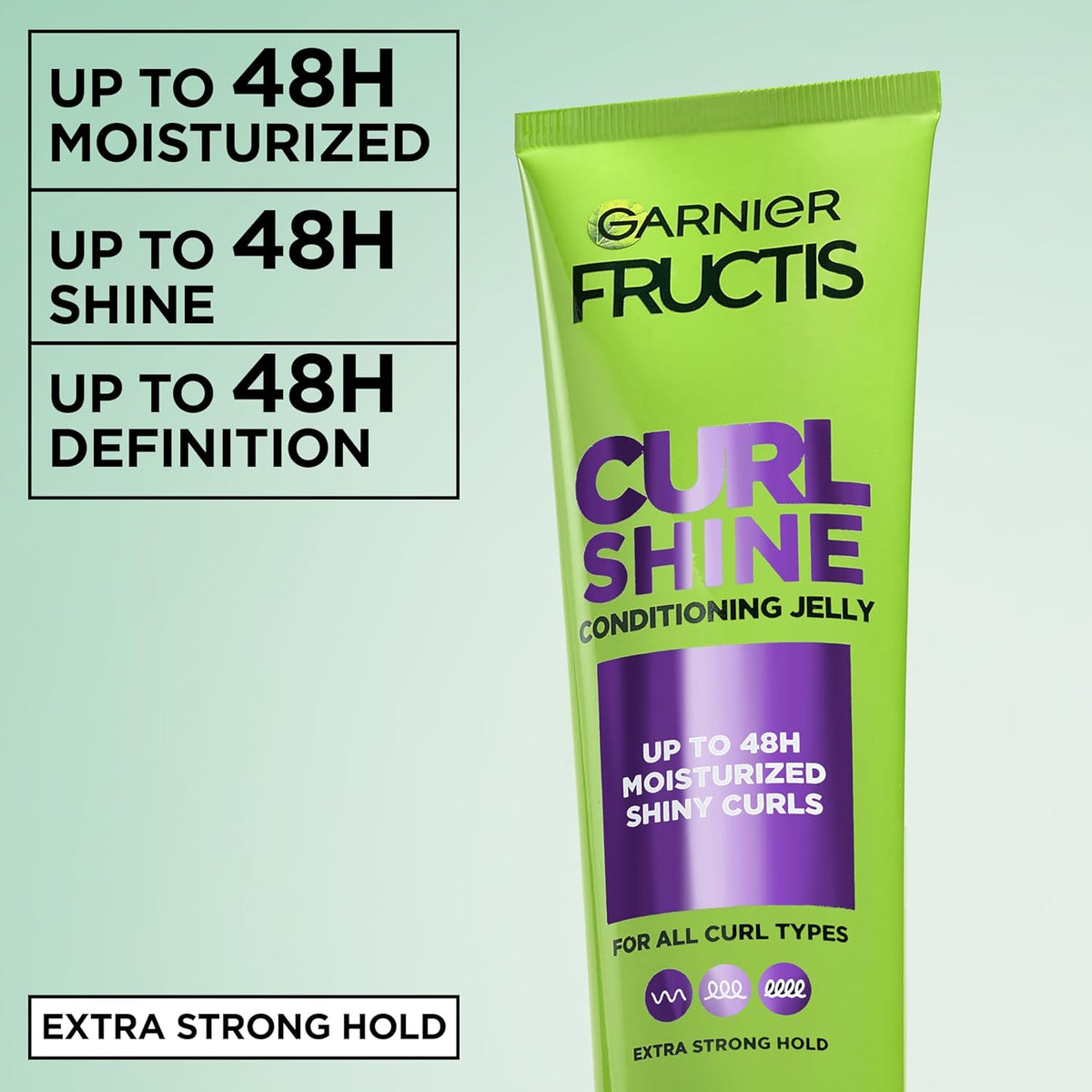 Fructis Curl Shine Conditioning Hair Gel, Frizz Control for Curly, Wavy, and Coily Hair, Extra Strong Hold for up to 48 Hrs of Bouncy, Moisturized Curls, 5.1 Fl Oz (Packaging May Vary)