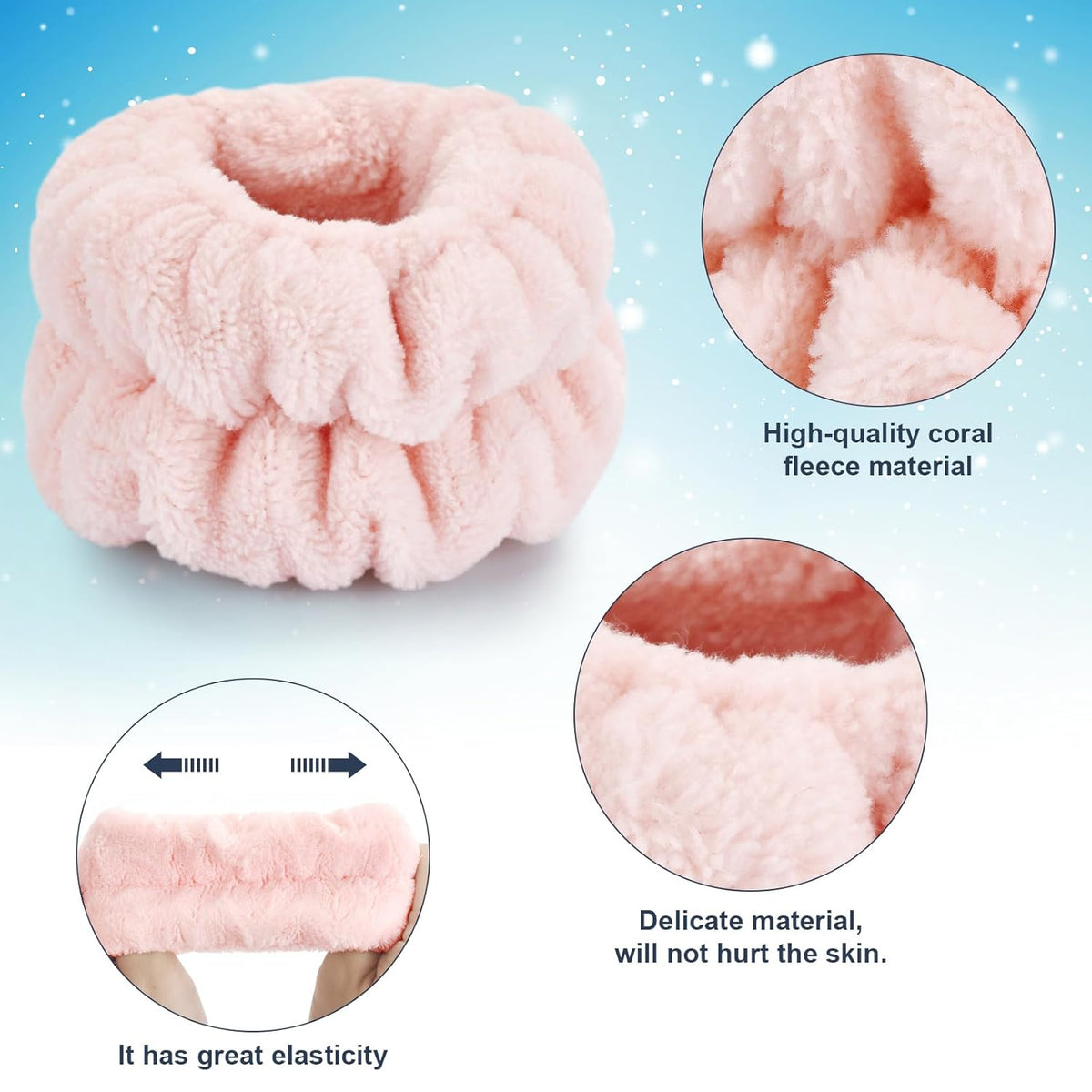 Wrist Bands for Washing Face, Spa Wristbands for Wash Face, Microfiber Wrist Towels Face Wash Skincare Wristbands, Arm Bands for Woman Children