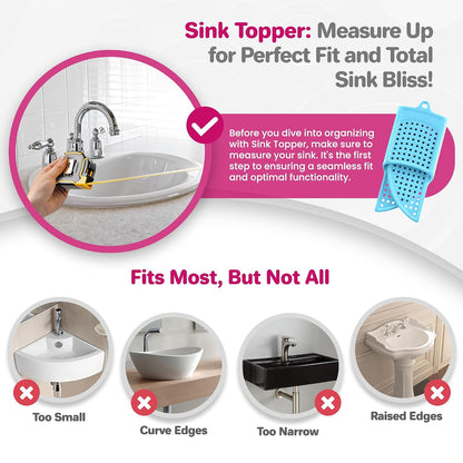 Bathroom Sink Cover for Counter Space, Standard Blue