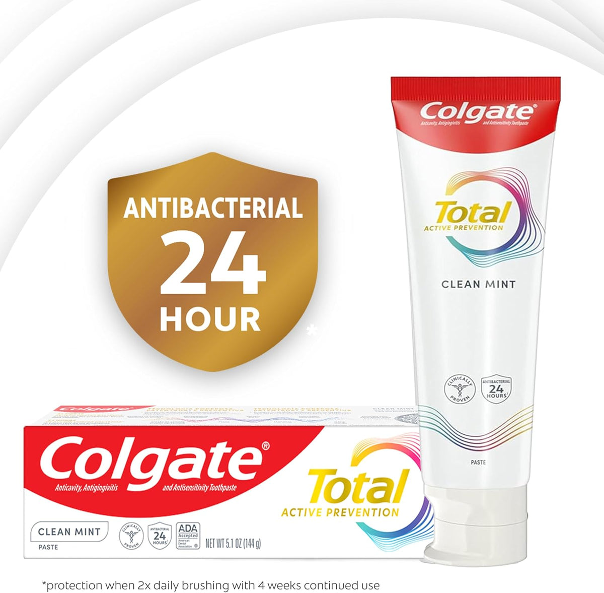 Total Fluoride Toothpaste, Clean Mint, 4 Pack, 5.1 Oz