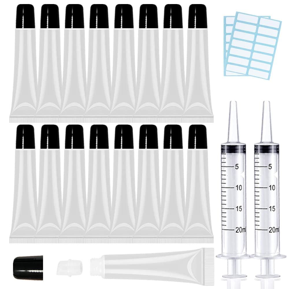 50PCS Empty 20Ml Black Cap Lip Gloss Tubes for Lipgloss Base