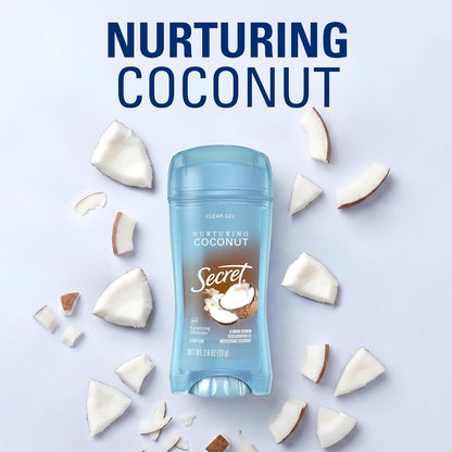 Fresh Antiperspirant Deodorant for Women, 72Hr Breathable Sweat & Odor Protection, Instant Freshness & Gentle, PH Balancing Minerals, Clear Gel, Nurturing Coconut Scent, 2.6 Oz