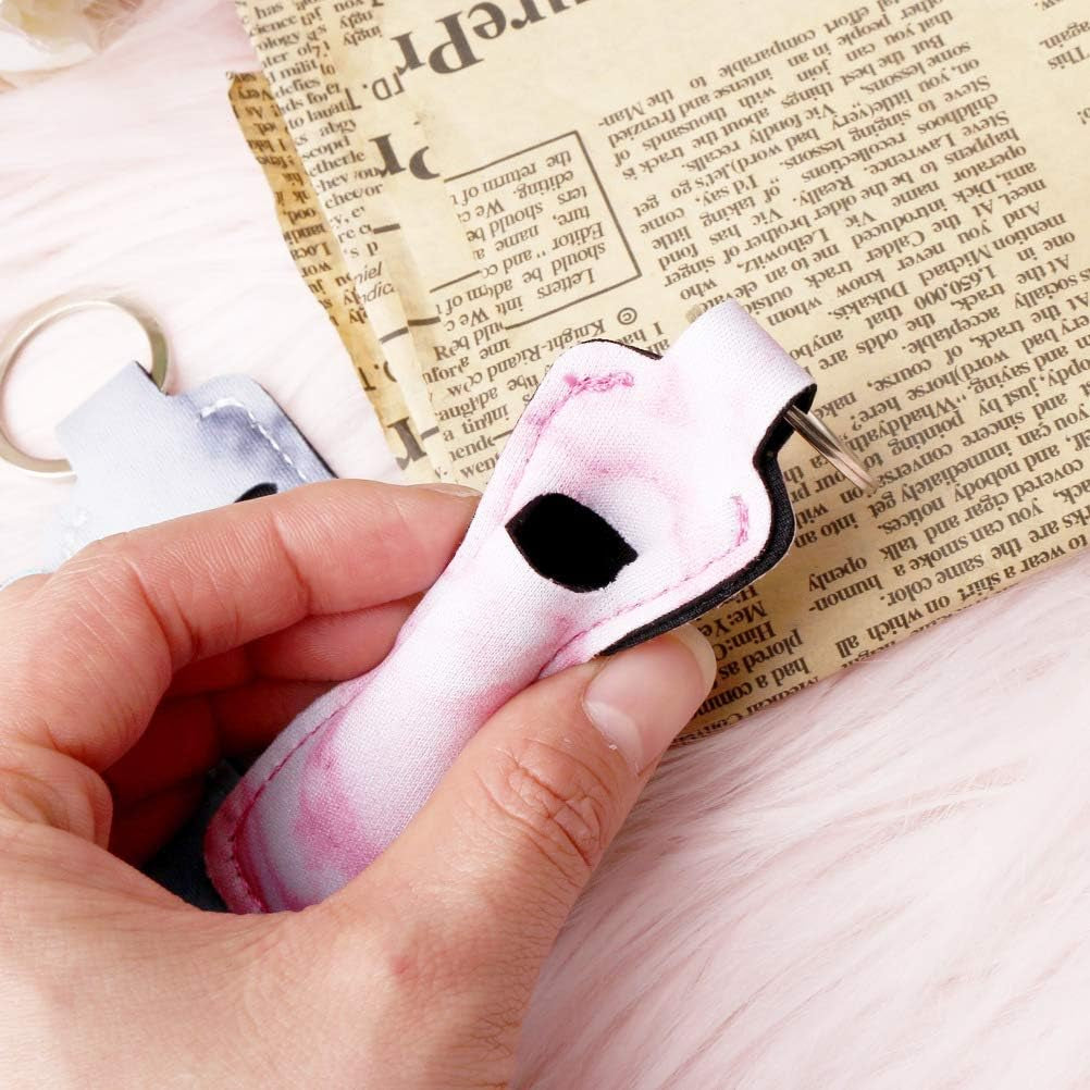 5 Pcs Chapsticks Holder Keychain for Lipstick, Stocking Stuffers for Women