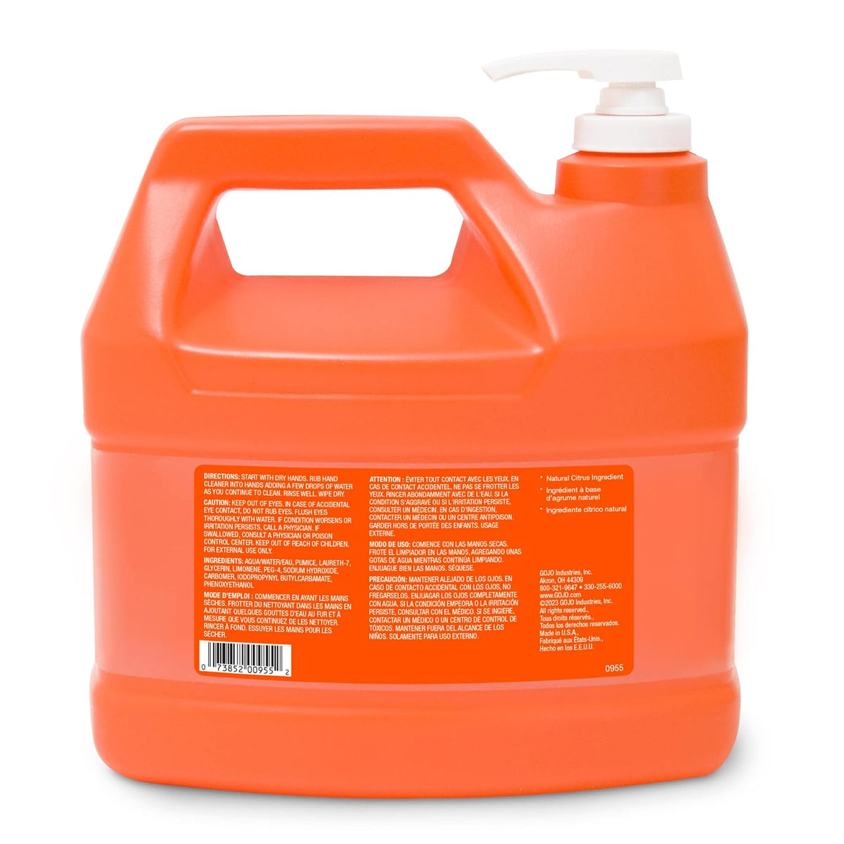 Natural Orange Pumice Hand Cleaner, Pump Bottle, 1Ct X 1 Gal - 0955-02