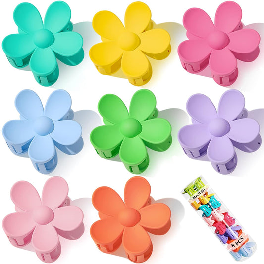 Flower Hair Claw Clips Large Summer Cute Clip for Women Girl 8Pack