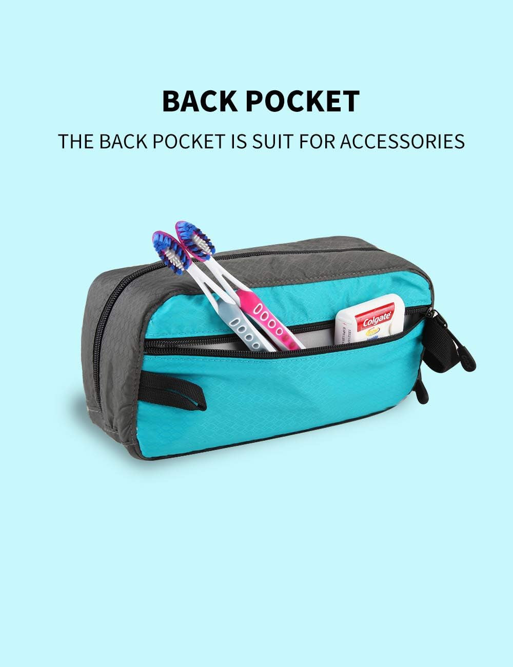 Travel Small Toiletry Bag for Men, Turquoise, 9.8 * 4.3 * 3.3 Inches