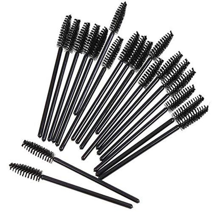 100 Pcs Disposable Eyelash Brushes for Eye Lashes and Makeup (Black)