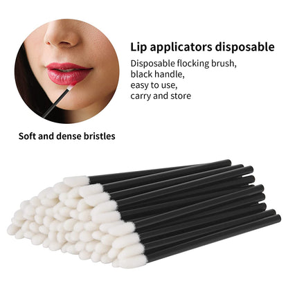 500PCS Disposable Lint Free Lip Wands Applicators, Black
