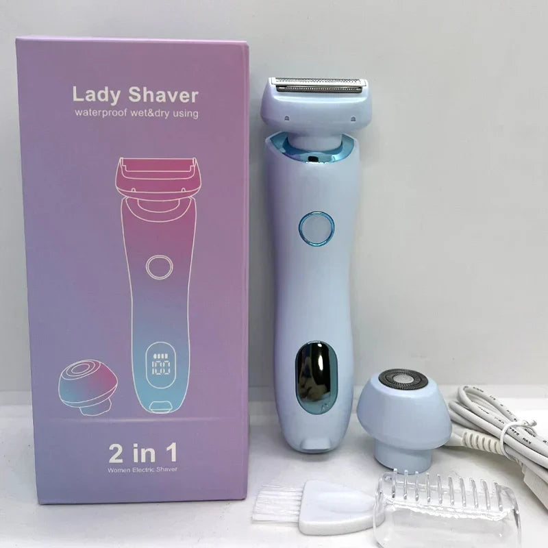 2-in-1 Electric Razor for Women Painless Bikini Trimmer