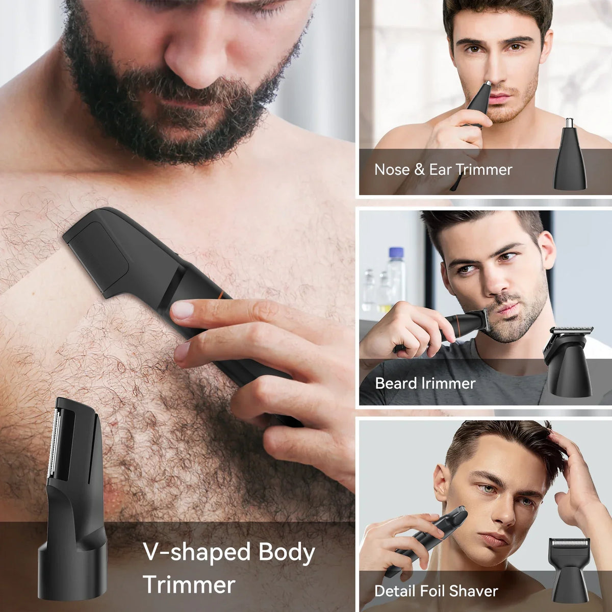 4 in 1 Body Hair Trimmer Kit for Men Waterproof Electric