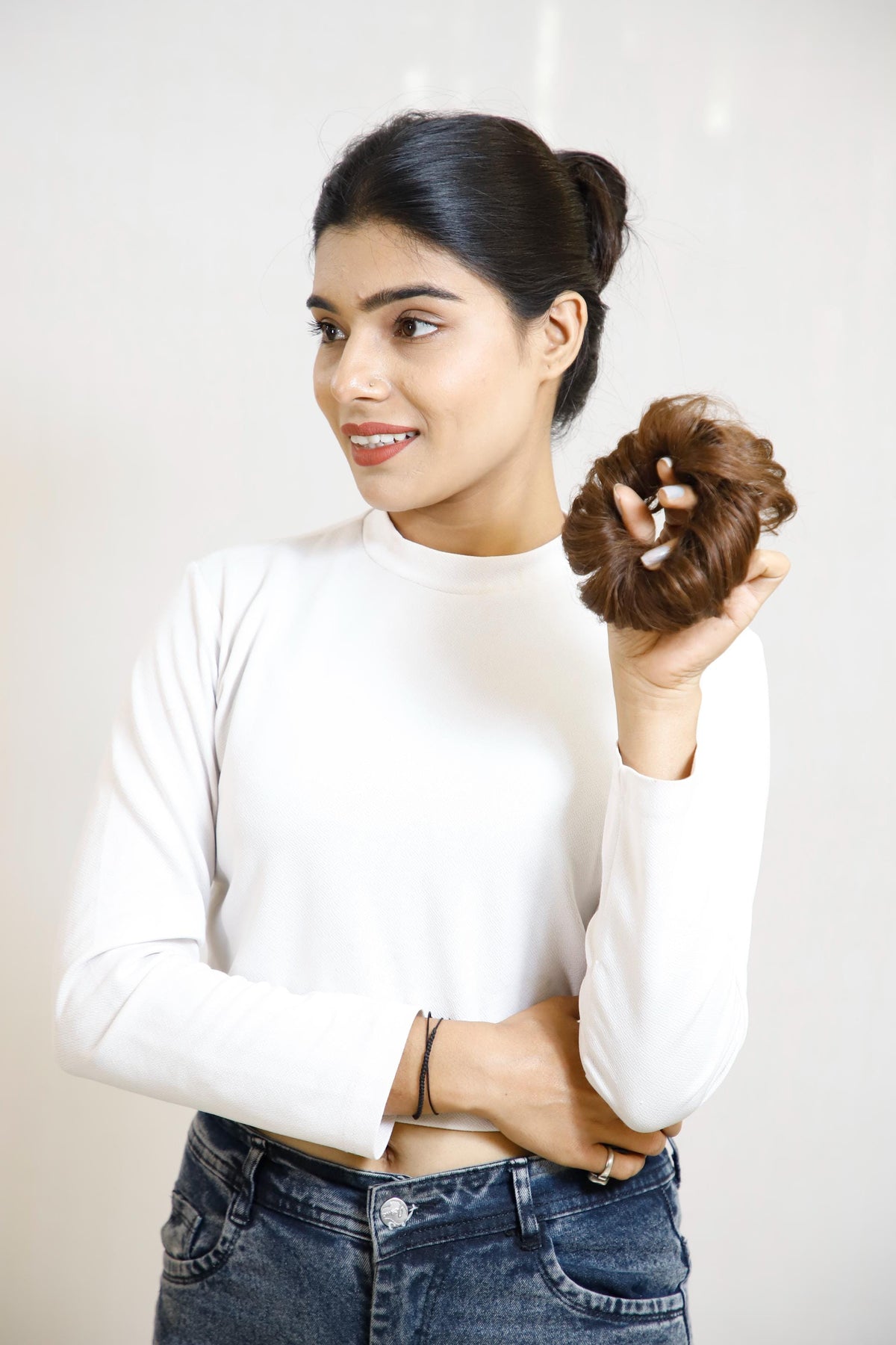 Donut Scrunchie Hair Extension – Real Hair Bun Maker for