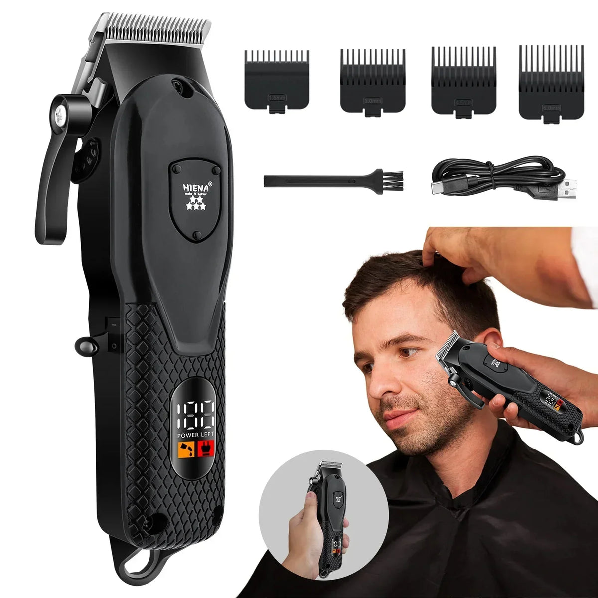 Professional Cordless Hair Clipper Set Wet & Dry Grooming