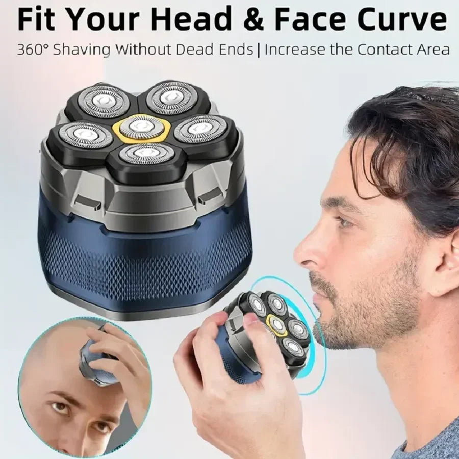 6D Electric Head And Face Shaver Rechargeable Cordless