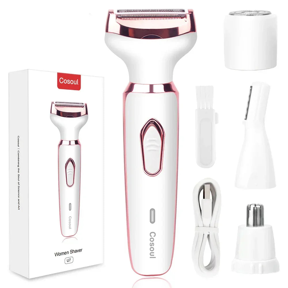 4 in 1 Electric Razor for Women Hair Trimmer White