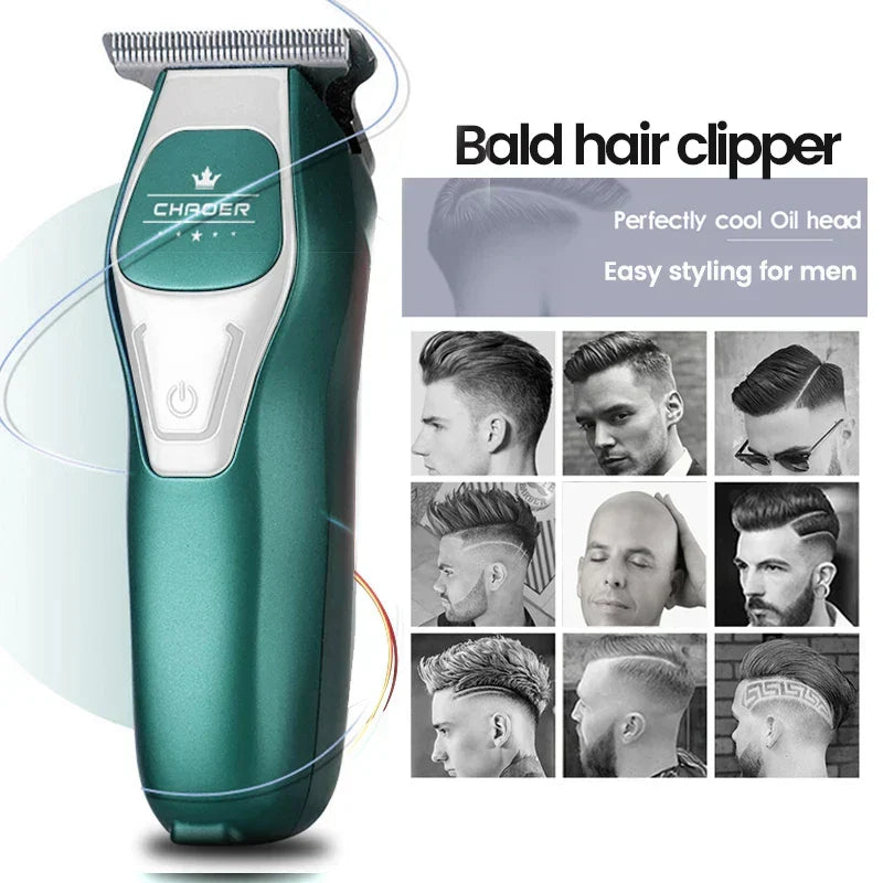 Professional Cordless Hair Clipper T Blade 0mm Bald