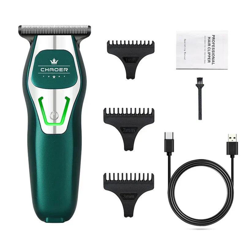 Professional Cordless Hair Clipper T Blade 0mm Bald