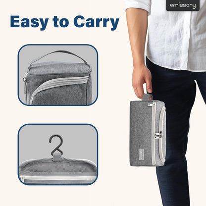 Hanging Travel Toiletry Bag for Men, Dopp Kit - Gray