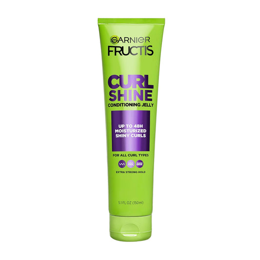 Fructis Curl Shine Conditioning Hair Gel, Frizz Control for Curly, Wavy, and Coily Hair, Extra Strong Hold for up to 48 Hrs of Bouncy, Moisturized Curls, 5.1 Fl Oz (Packaging May Vary)