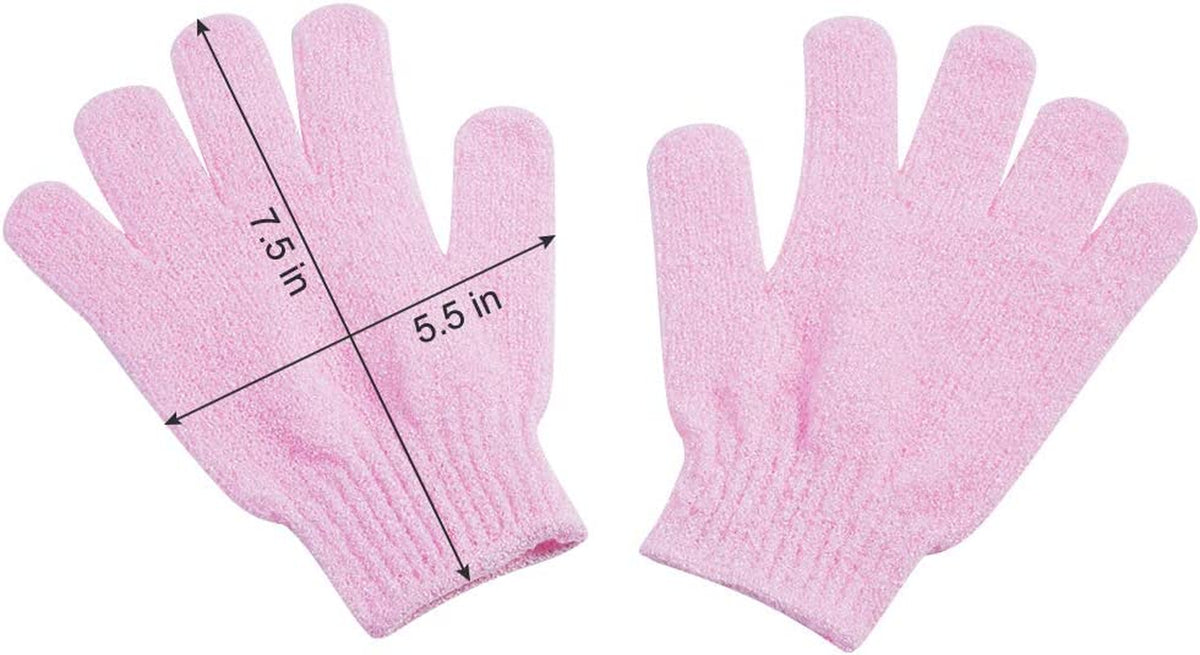 10 Pairs Exfoliating Gloves, 100% Nylon Double Sided 10 Colors