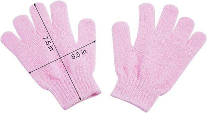 10 Pairs Exfoliating Gloves, 100% Nylon Double Sided 10 Colors