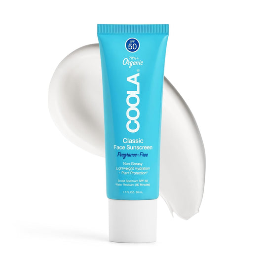 COOLA Face Sunscreen SPF 50 Lotion, Fragrance Free, 1.5 Oz