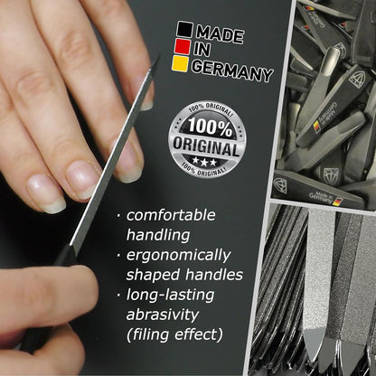 3 Swords Germany - Sapphire Metal Nail File Set 2 Pieces with 1 PIECE 3-Way Nail Buffer – Nail Care Made in Solingen/Germany