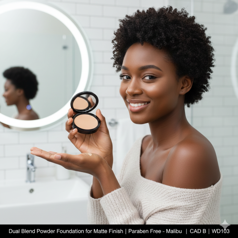 Dual Blend Powder Foundation for Matte Finish | Paraben Free – Malibu | CAD B | WD103