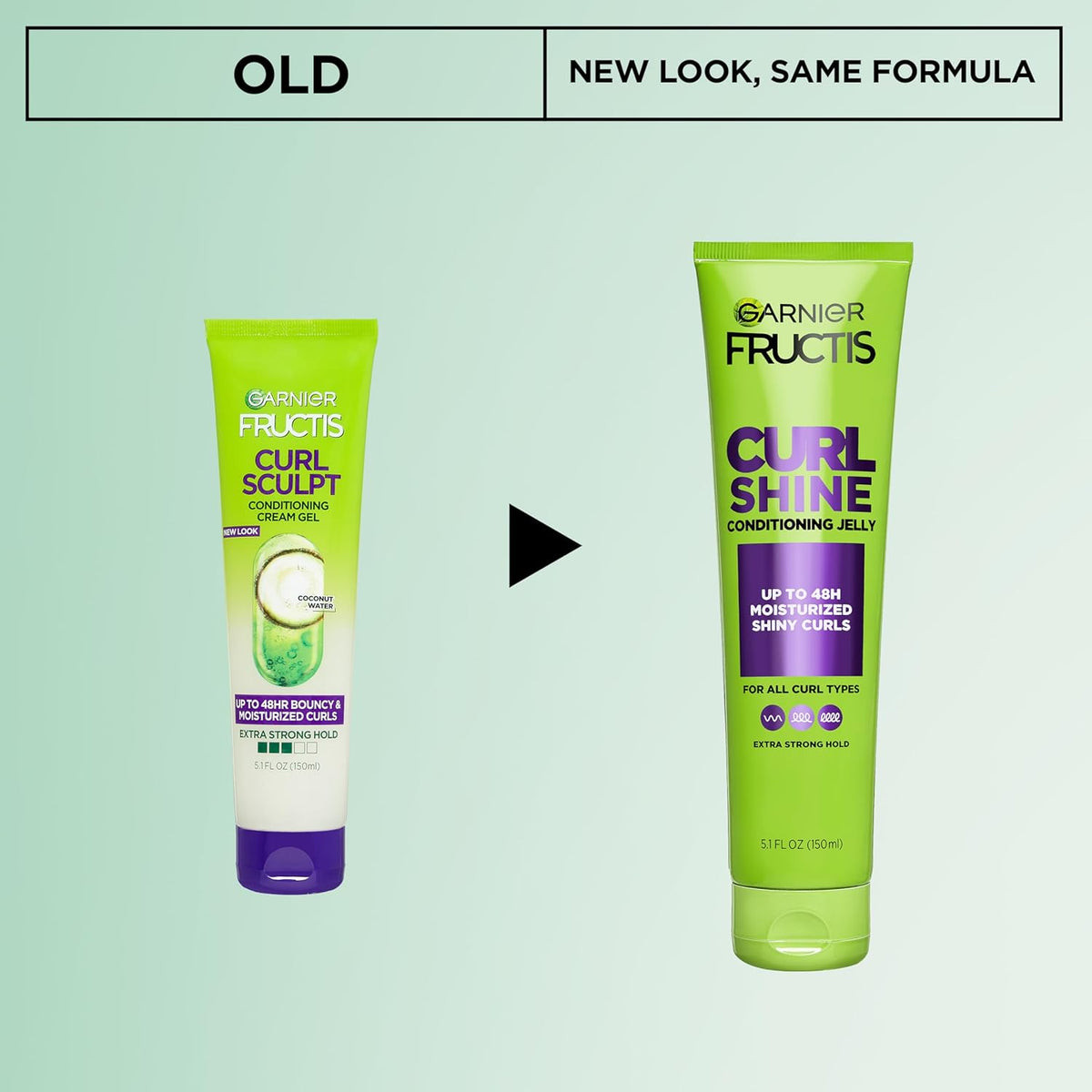 Fructis Curl Shine Conditioning Hair Gel, Frizz Control for Curly, Wavy, and Coily Hair, Extra Strong Hold for up to 48 Hrs of Bouncy, Moisturized Curls, 5.1 Fl Oz (Packaging May Vary)