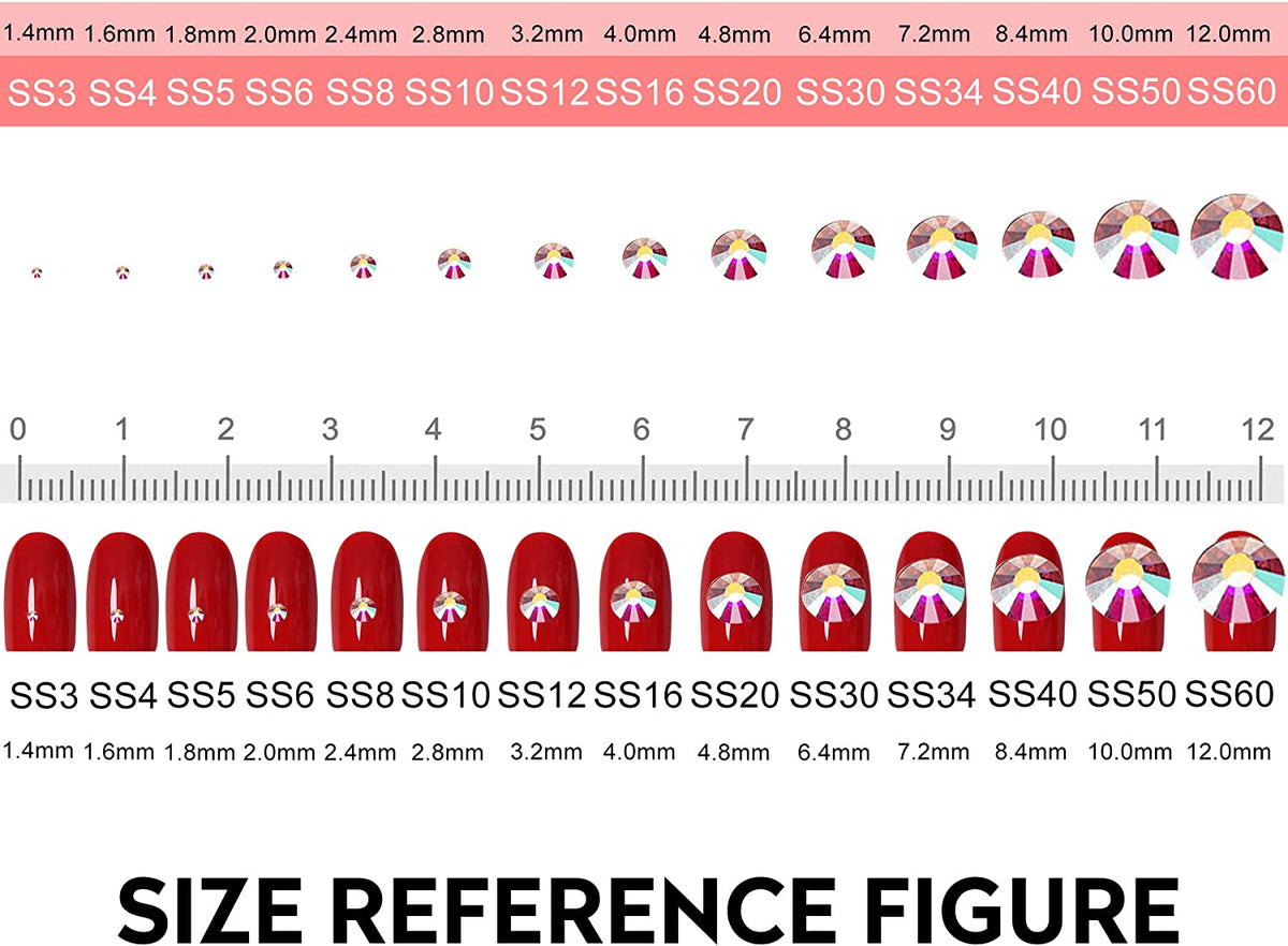 Rhinestones for Bedazzling, 3456Pcs Nail Gems, Crystal AB